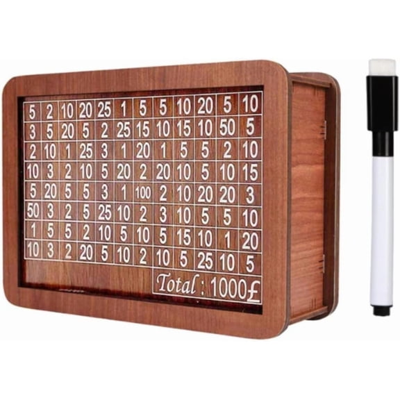 Cash Vault Wooden Savings Box,2026 New Digital Money Challenge Box, Adult Piggy Bank, Reusable, Great Gift for Home or Office