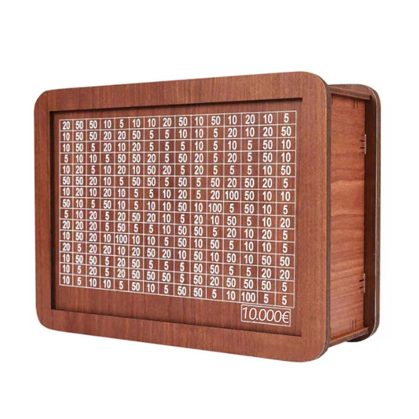 Cash Vault Wooden Savings Box, Savings Box Challenge 10000, Coin ...