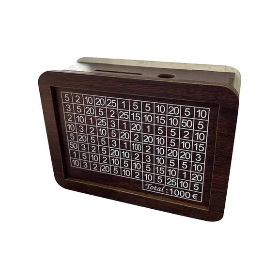 Cash Vault Wooden Savings Box Dollars, Cash Vault Bank with Marker, Cash Vault Wooden Savings Box 10000 Savings Challenge Box Diy Assembly(1000 Dollar)