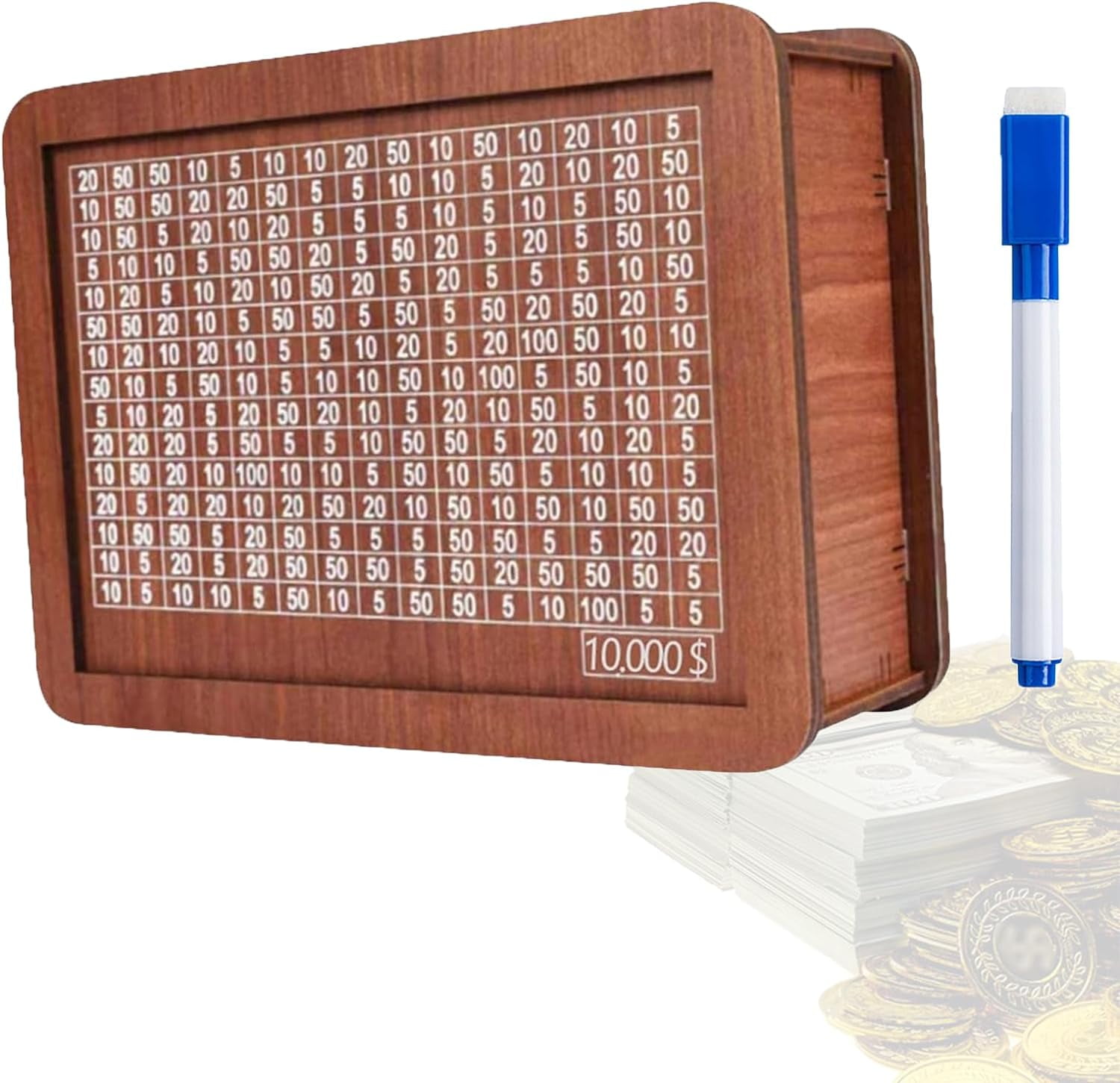 Cash Vault Wooden Savings Box, Wooden Cash Money Saving Box, Cash Saver