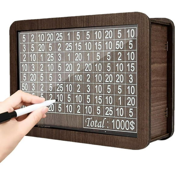 Cash Vault Wooden Savings Box,Piggy Bank for Adults Kids,3D Puzzle Coin Bank with Counting Target,Timber Savings Goals for Boys Grils Money Box (1000 Dollar(Small Size))