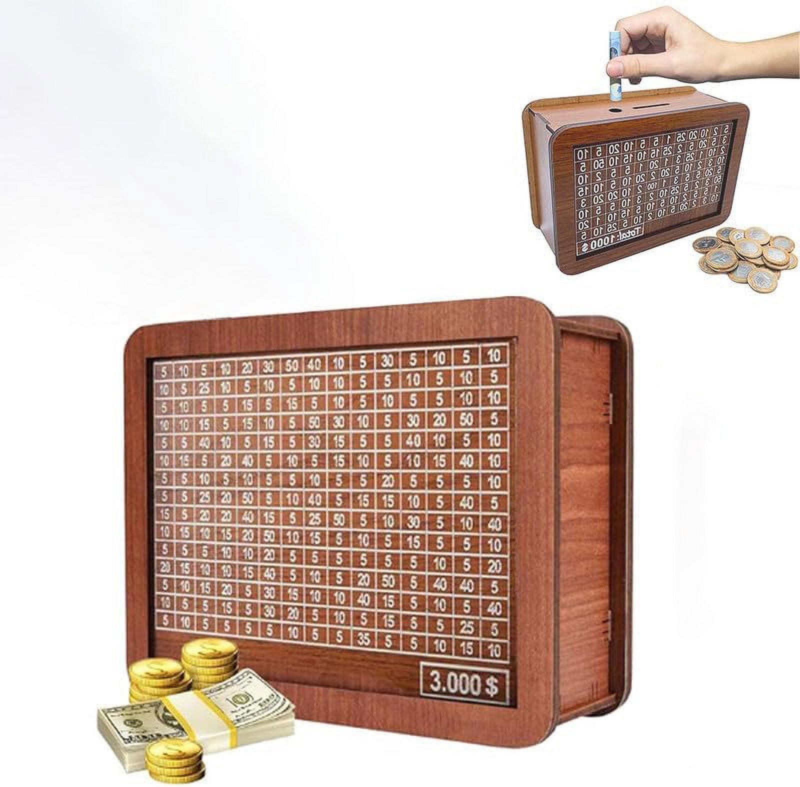 Cash Vault Wooden Savings Box, Wooden Cash Saver Money Box, Money Box ...