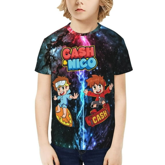 Cash and Nico Youth T-shirt Short Sleeve Graphic Top Breathable Shirt Tees Boys Girls