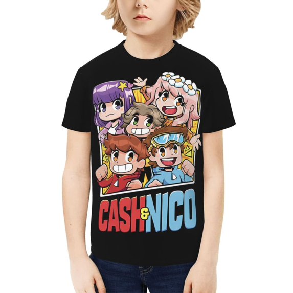 Cash and Nico Youth T-shirt Short Sleeve Graphic Top Breathable Shirt Tees Boys Girls