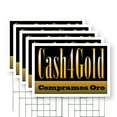 thumbnail image 1 of Cash4Gold Compramos Oro Yard Sign 5 Pack of 24 Inch x 36 Inch Single Sided Weatherproof Heavy-Duty Plastic with Stake | Spanish Gold Buying Services, Quick Cash, Reliable Shops | Made in USA, 1 of 7