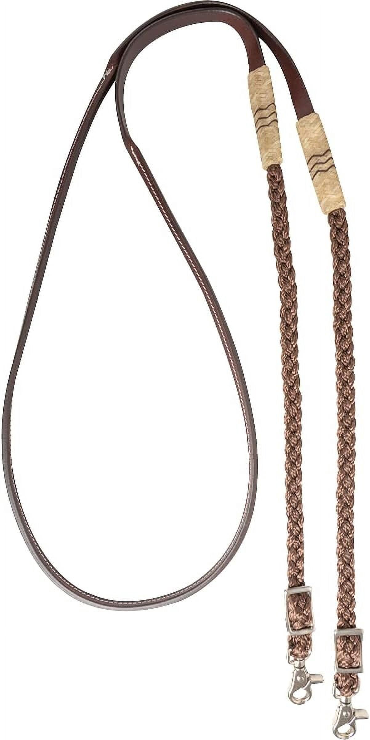 Cashel Company Adjustable Leather and Braided Rope Reins with Rawhide ...