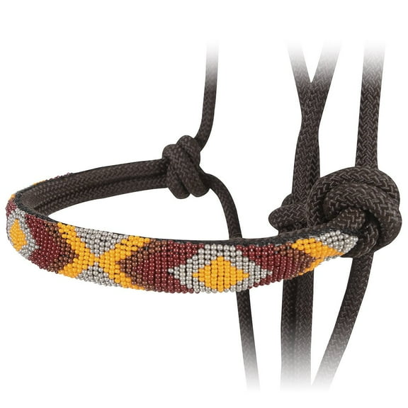 Cashel Beaded Nose Rope Halter with Lead - Chocolate