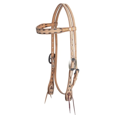 Cashel Company Natural Brown Buckstitched Browband Head Natural