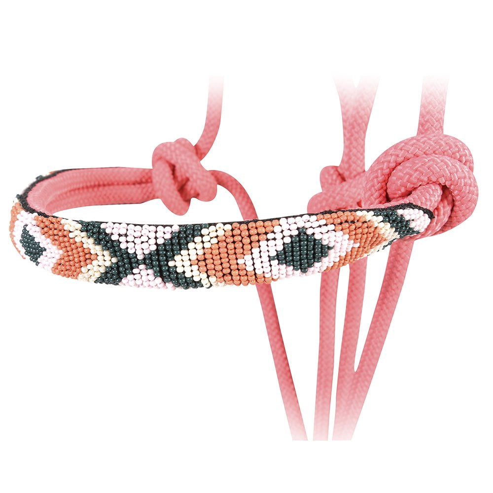 Cashel Company Pink Beaded Rope Halter with9ft Lead Pink - Walmart.com
