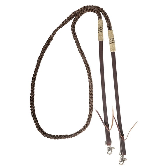 Cashel Company SA-RRBR Braided Roping Reins w/Rawhide Buttons Green N/A