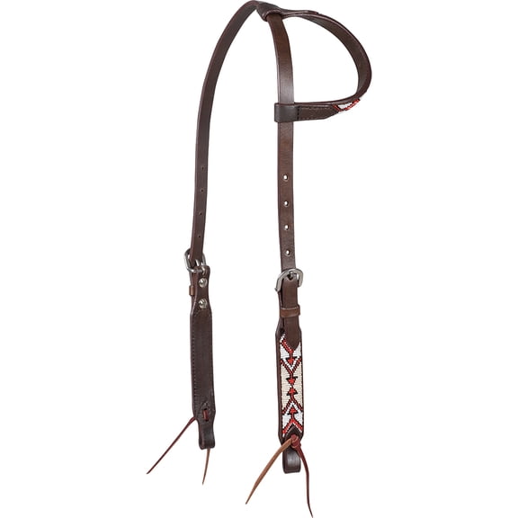 Cashel Company White/Red Beaded Slip Ear Headstall White/Red HORSE