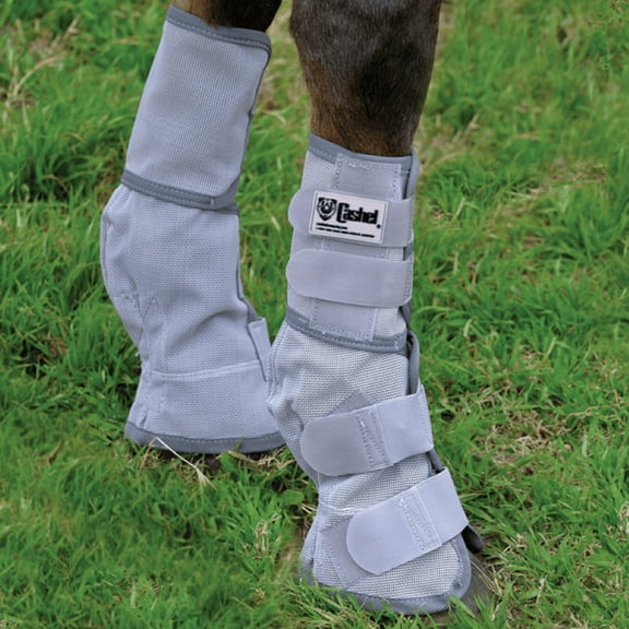 Cashel Crusader Durable Nylon Mesh Leg Guard Fly Boots Grey Mini Pony