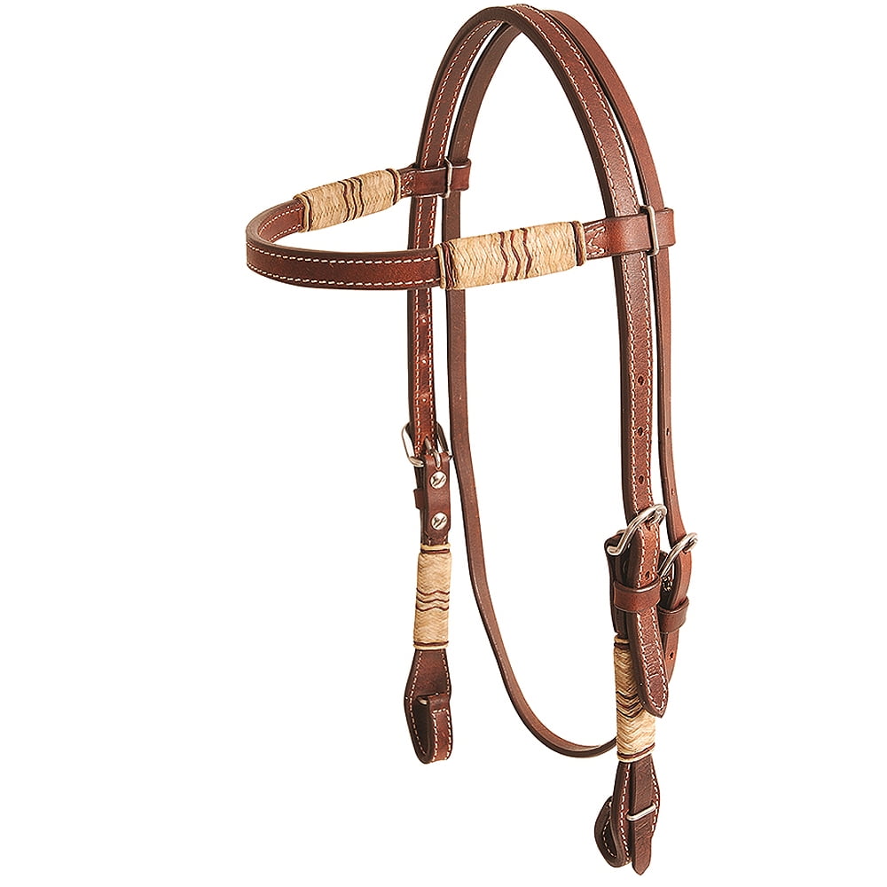Cashel Headstall Browband Leather Rawhide Trim Brown SA-HB15RT ...