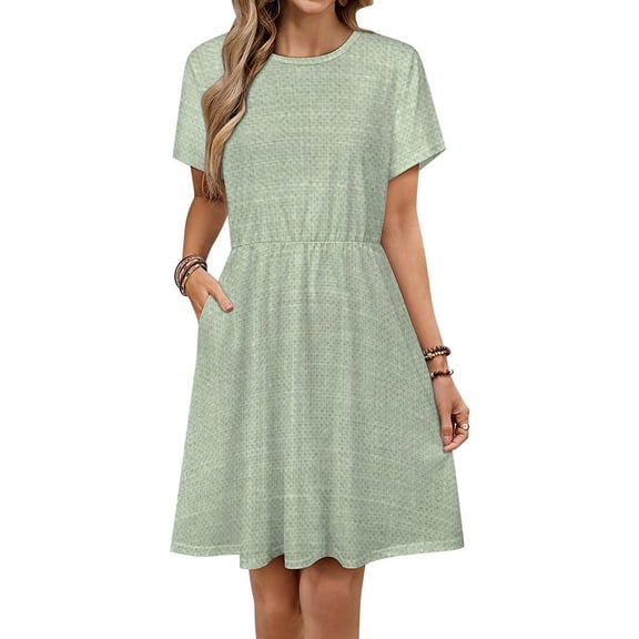 Cashel Linen Mint Green Sundress Short Sleeve Dress Summer Women Clothes Dress for Women Dresses