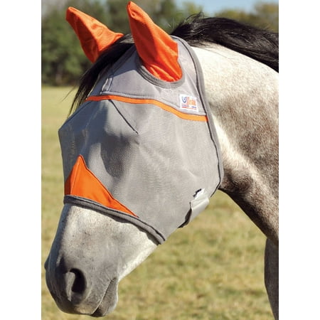 Cashel Crusader Sun Fly Mask & 70% UV Protection Ears | Orange / Arab/Sm Horse / Standard