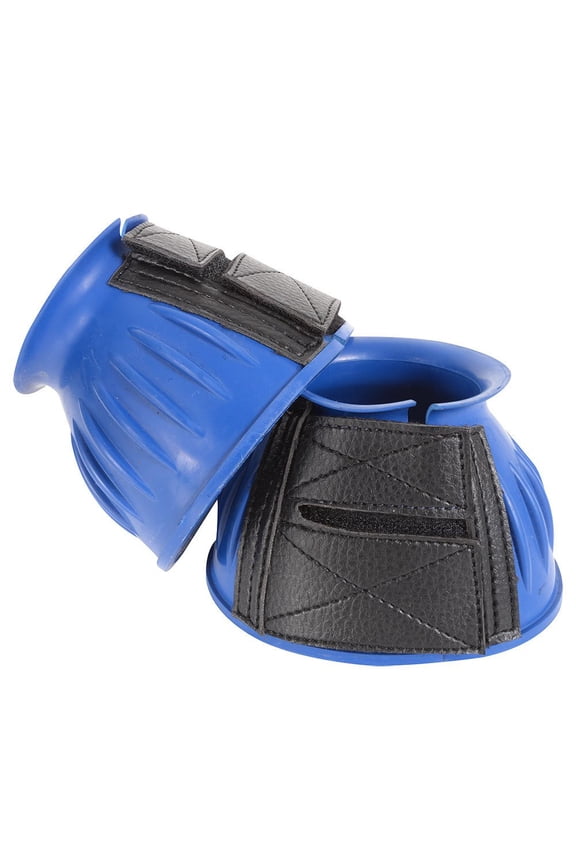 Heavy Duty Horse Bell Boots - Durable & Colorful Hoof Protection Blue / Large