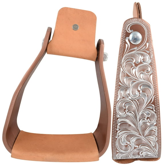 Cashel Slanted Engraved Stirrups, 3" Color: Brown
