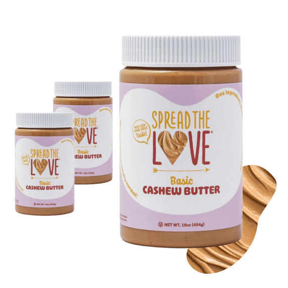 Cashew Butter, Creamy, All-Natural, Vegan, Gluten-Free, No Added Sugar, 16 oz (Pack of 3)