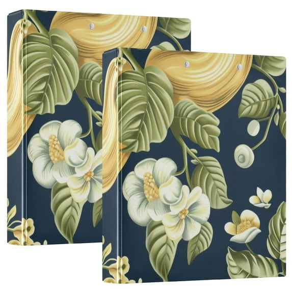 Cashew Fruit 3 Ring Binders 1.5 inch Hardcover File Folders with Interior Pockets A4 Size Organizer for School Office Hospital