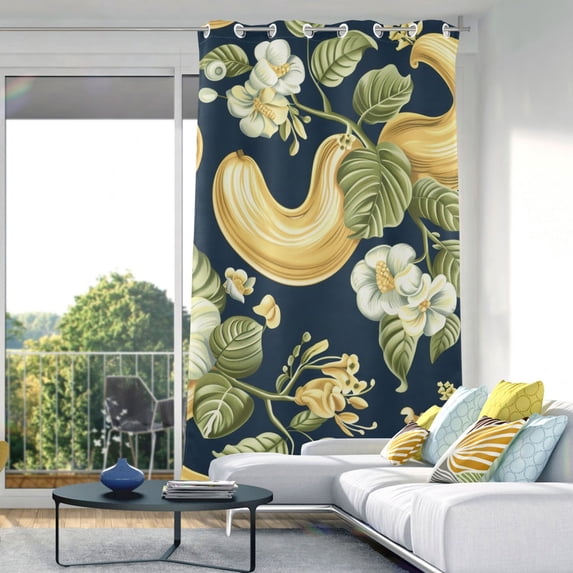 Cashew Fruit Blackout Curtain Panels Drapes Privacy Assured with Light Filtering Curtains for Living room Bedroom Bathroom Window