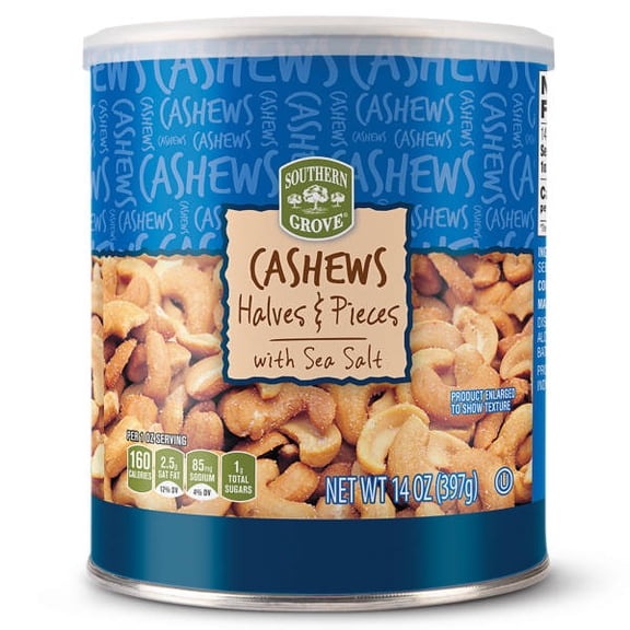 Cashew Halves and Pieces with Sea Salt, 12 oz- Pack of 2