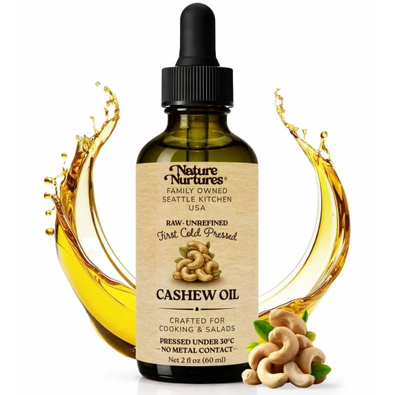 Cashew Oil for Cooking | Raw First Cold Pressed | Single Press Below 30C | Unrefined | Made in USA