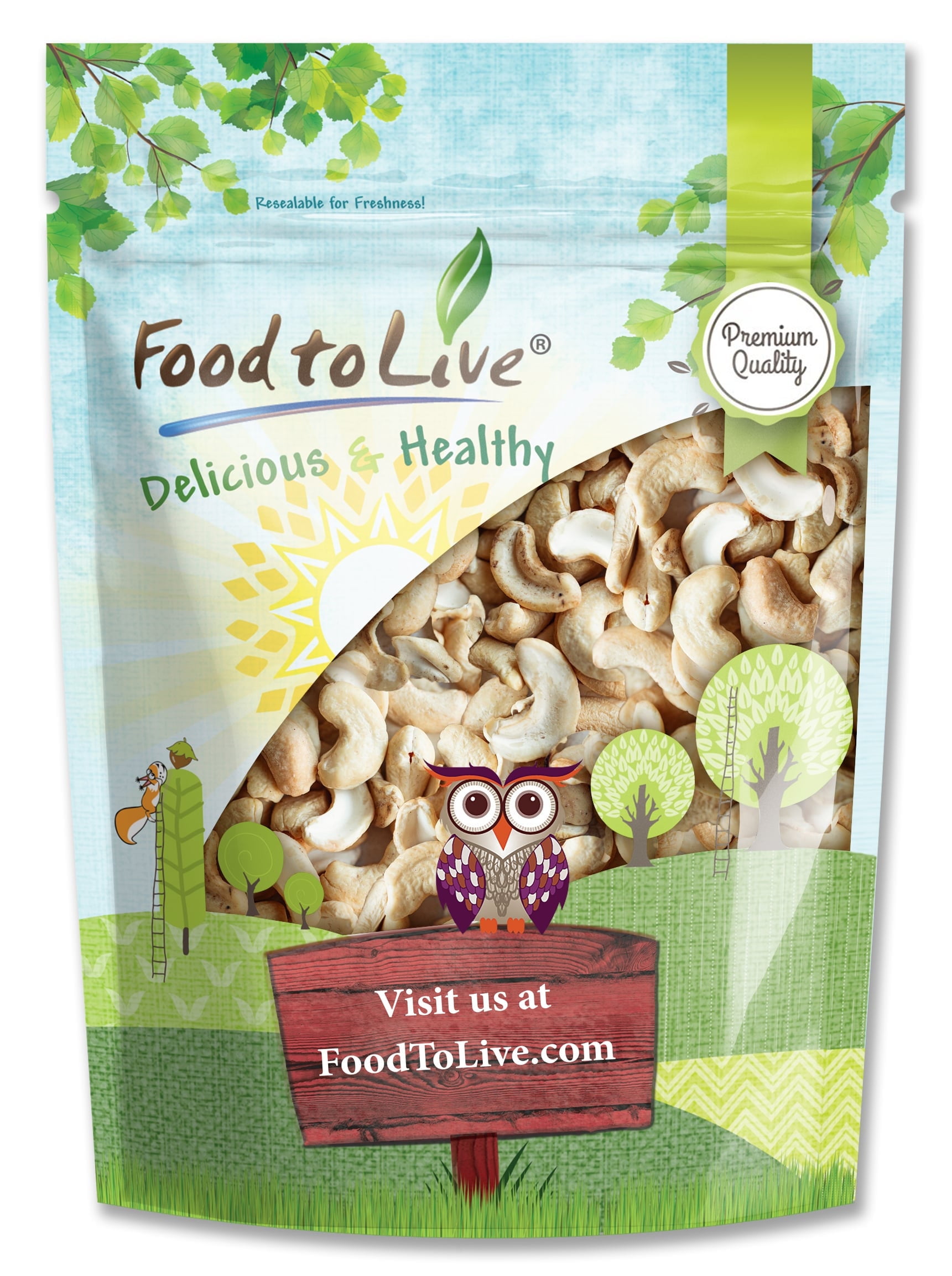 Cashew Pieces, 2 Pounds Raw, Vegan, Kosher by Food to Live