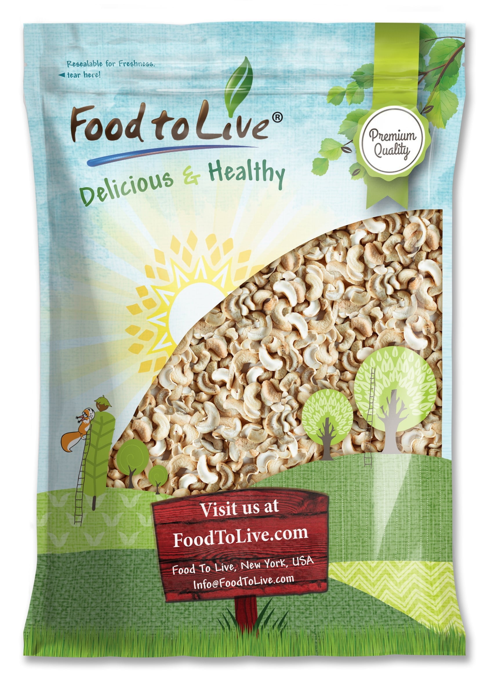 Cashew Pieces, 7 Pounds Raw, Vegan, Kosher by Food to Live