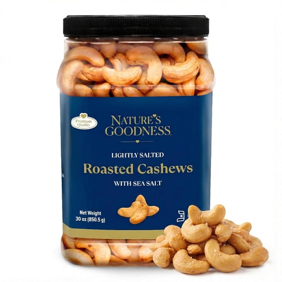Cashews Lightly Salted, Roasted Nuts - 30 oz - Healthy Snack with Crunchy Rich Flavor & High Protein - Family Size