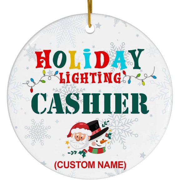 Cashier Christmas Ornaments 2025 for Women Friendship, Appreciation Gifts for Coworkers - Christmas Decorations Ceramic Ornaments 2gw0HG (Cashier)