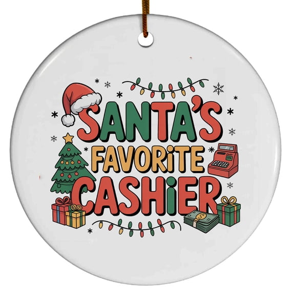 Cashier Ornament, Custom Christmas Ornament, Christmas Gift For Dad Mom Friends Coworkers Colleagues, Christmas Ornament 2025, Team Gifts, Santa's Favorite Cashier