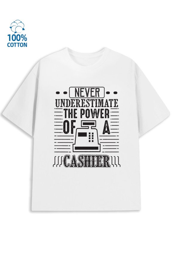 Cashier Pride mens funny humor 180G 100% Cotton white y2k vintage Unique Design Unisex Shirt Graphic tshirts Retro Unisex Shirt Graphic tshirts Original Unisex Shirt Cotton tshirts