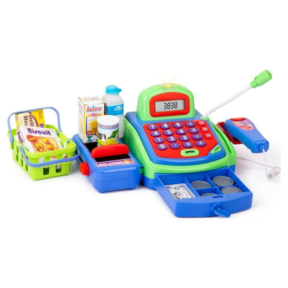 Cashier Toy Cash Register for Kids Playset - Pretend Play Set for Kids .Realistic Actions & Sounds