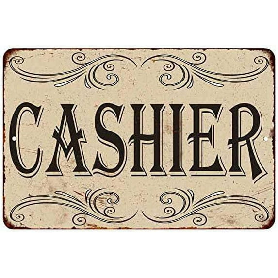 Cashier Vintage Retro Reproduction Gift 8 x 12 High Gloss Metal 208120067056