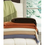 Cashmere Boutique: 100% Pure Cashmere Throw Blanket (Color: Black, Size: 28" x 69")