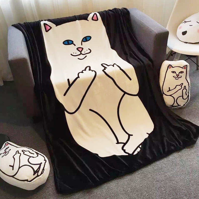 Cashmere Chrome Cross Heart Blanket Black Napping Sofa Blanket Plush