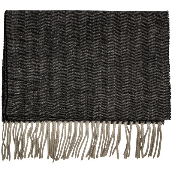 Cashmere Feel New England Plaid Scarf - 100% Acrylic - Super Soft - Dark Gray