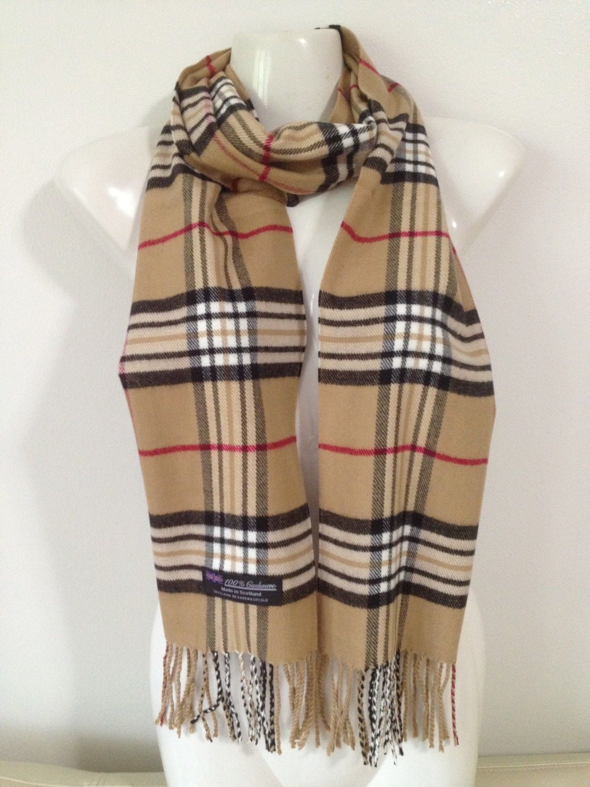 Cashmere Feel Plaid Scarves(New England Plaid) Camel