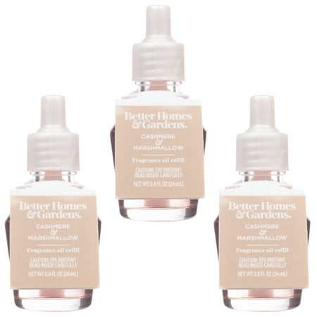 Cashmere & Marshmallow Fragrance Oil Refill, Better Homes & Gardens, 24 ml (3-Pack)