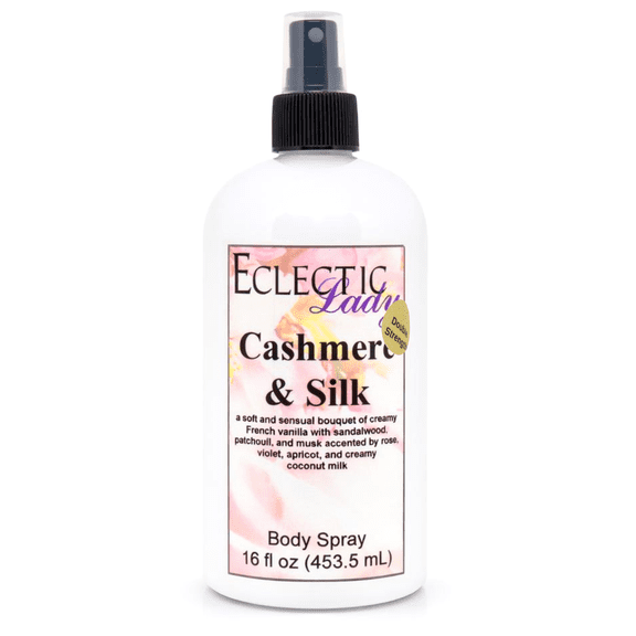 Cashmere and Silk Body Spray, Eclectic Lady, Hydrating Mist, Unisex (Double Strength), 16 oz