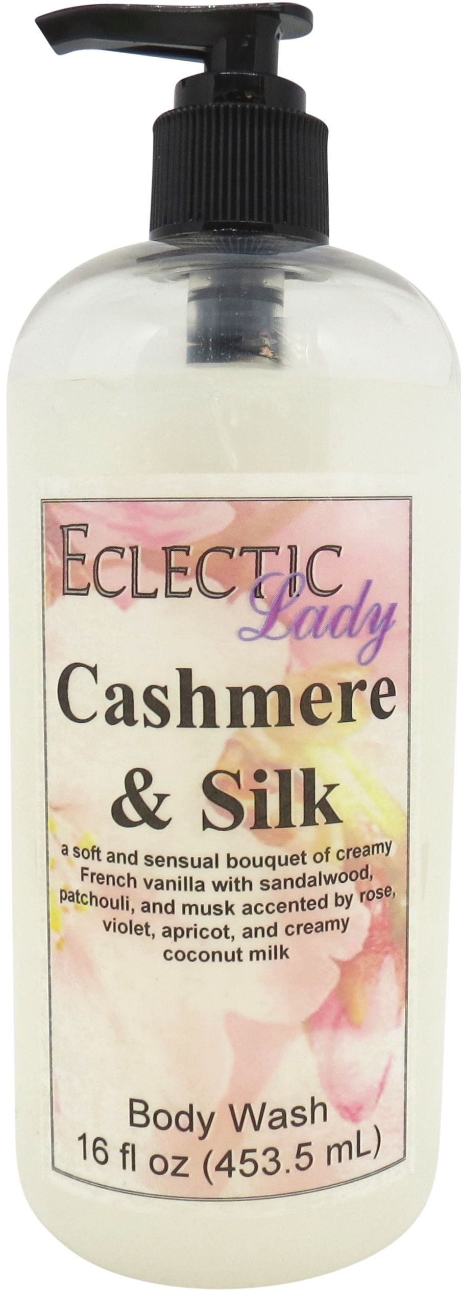 Cashmere and Silk Body Wash by Eclectic Lady, Liquid Shower Gel for Women and Men, 16 Ounces
