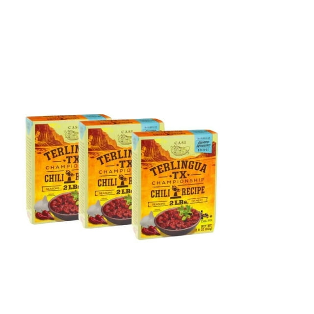 Casi Terlingua Texas Championship Chili Recipe 2.8 oz box. (Pack of 3