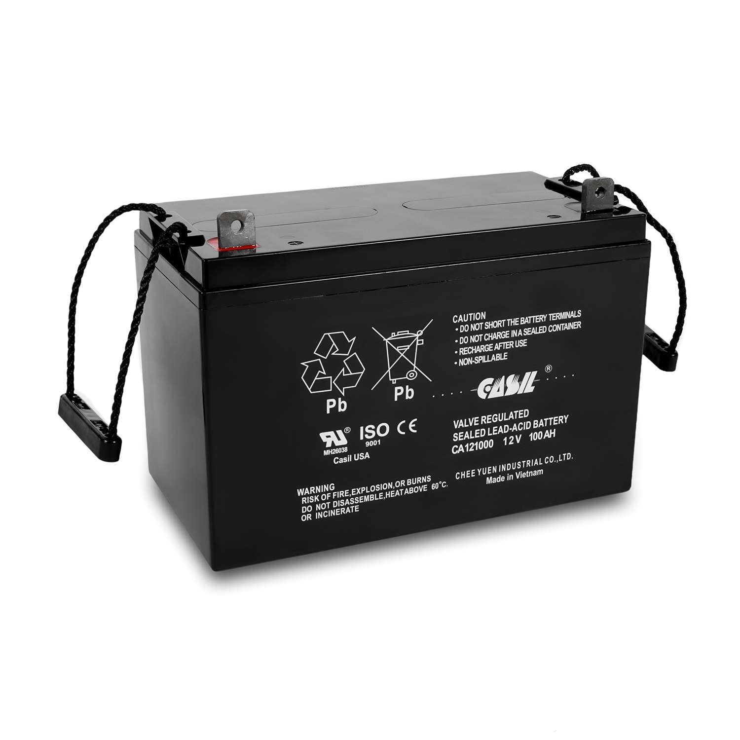Casil 12V 100Ah Battery - AGM Deep Cycle Marine Solar SLA - Ideal 100Ah ...