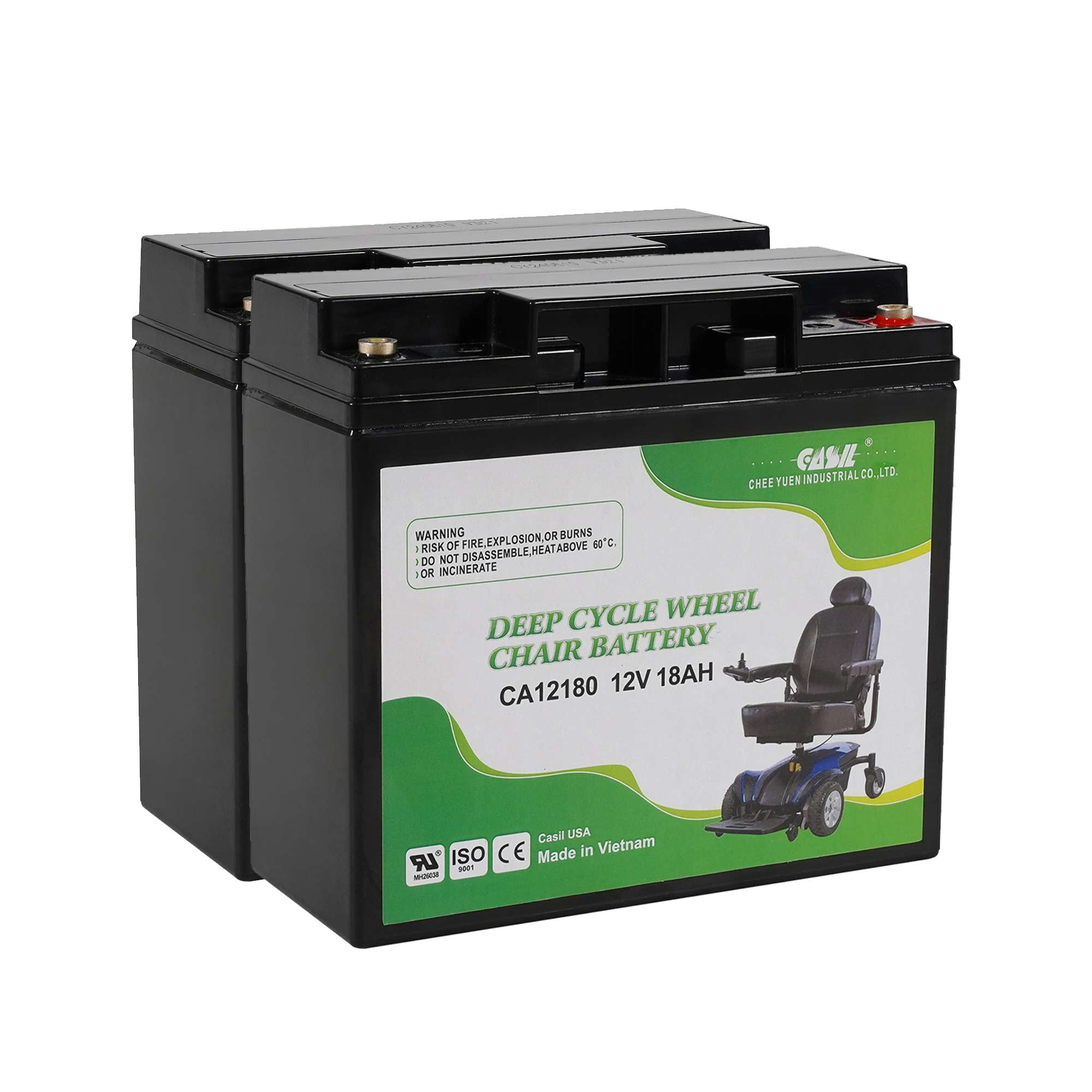 Image showcasing Casil 12V 18Ah Scooter Battery | Pride Mobility Scooter Accessories ...