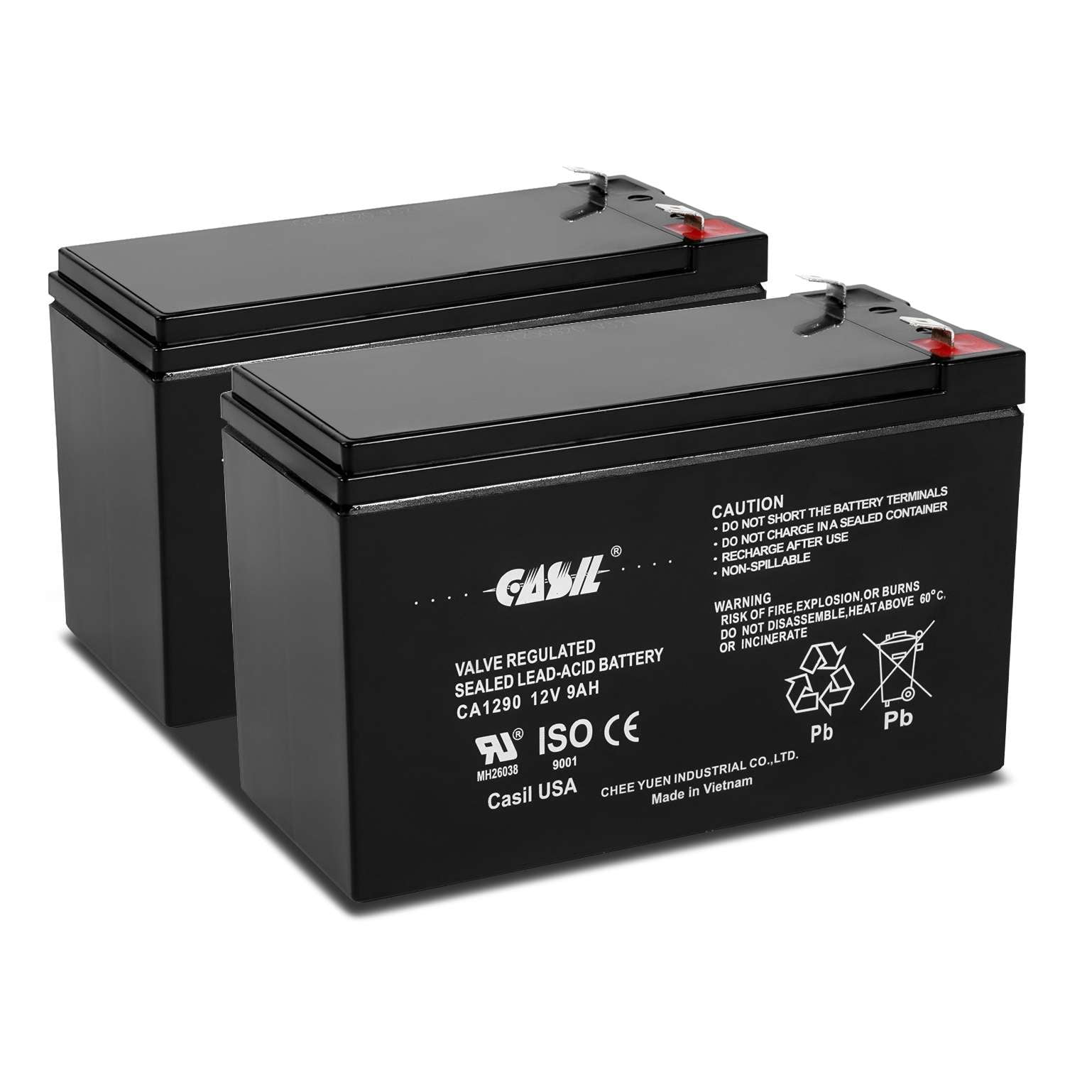 Casil 12V 9Ah F2 Terminal Replacement Battery Compatible with APC UPS ...