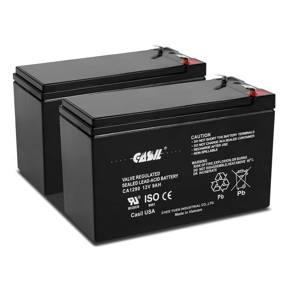 Casil 12V 9Ah F2 Terminal Replacement Battery Compatible with APC UPS Computer Backup Power (BX1300LCD), APC Back-UPS NS 1250 2 Pack