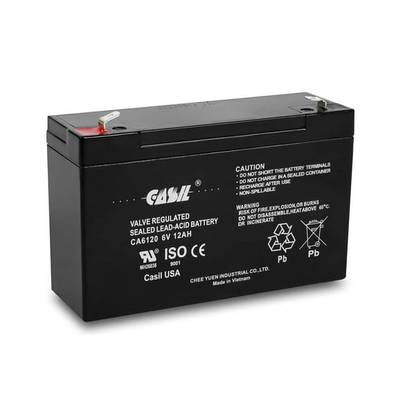 Casil 6V 12Ah Rechargeable Emergency Light Battery | Exit Sign Battery Replacement | Emergency Light Battery | 6V SLA AGM Deep Cycle Battery for Power Wheels & Emergency Lights