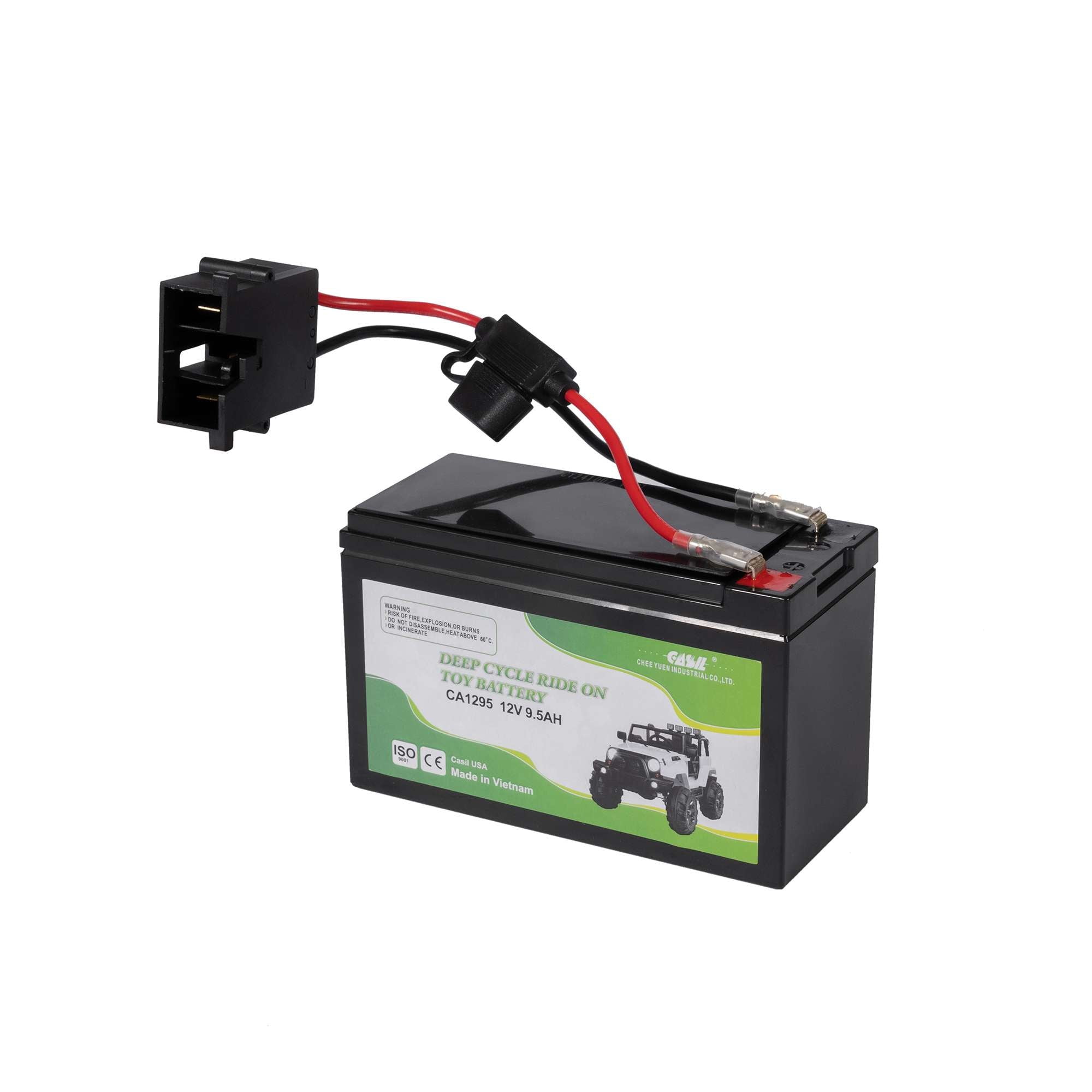 Casil Fisher-Price Power Wheels 12-Volt Vehicles | 12V 9.5Ah Battery for Power Wheels with Wire and Fuse