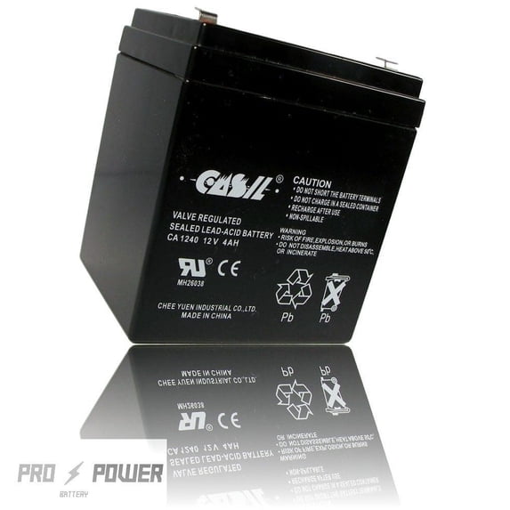 Casil CA1240 12V 4Ah Sealed Lead Acid SLA Battery - Rechargeable Alarm Replacement for ADT, Honeywell, First Alert Systems