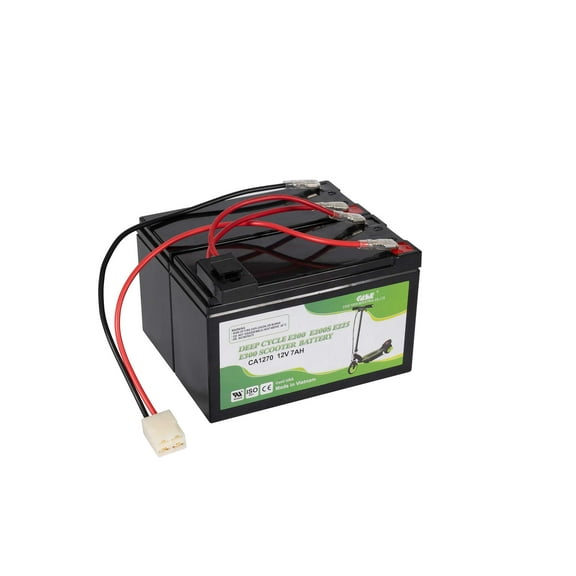 Casil Razor 12 Volt 7Ah Electric Scooter Batteries - Set of 2 Includes New Wiring Harness Replaces 6-DW-7